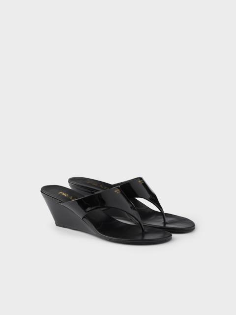 Patent leather thong sandals