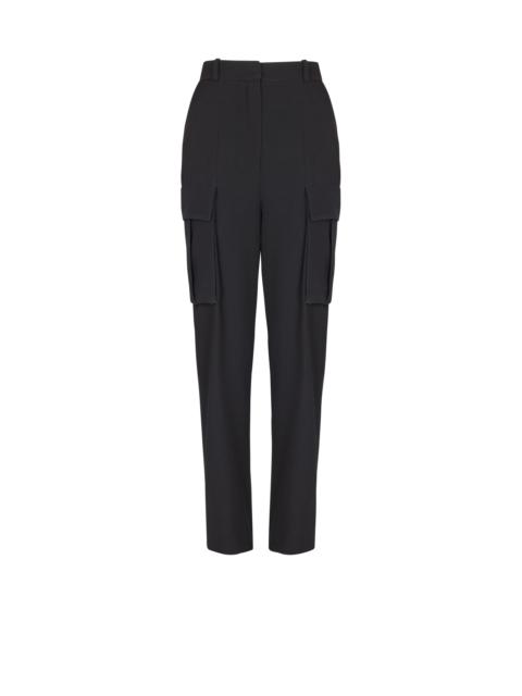 Cargo pants in grain de poudre wool