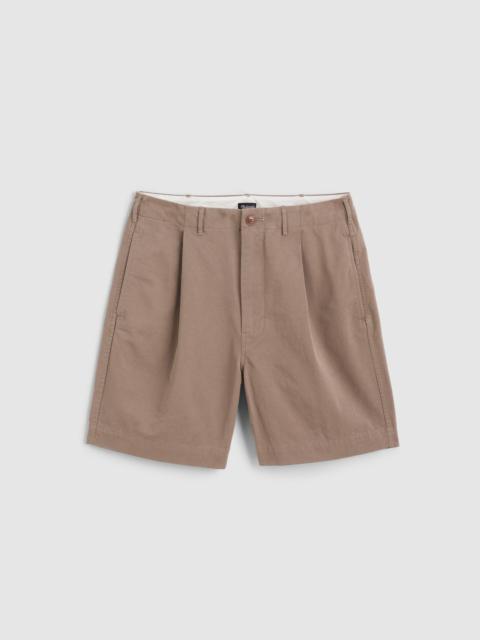 Pleated Chino Shorts in Uniform Twill