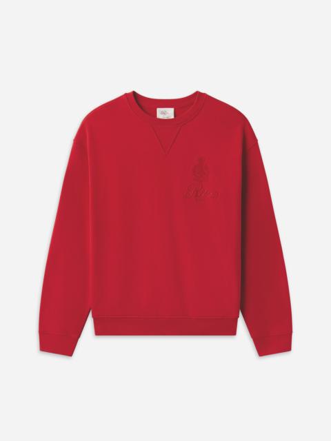 Ritz Unisex Tonal Logo Crewneck in Red