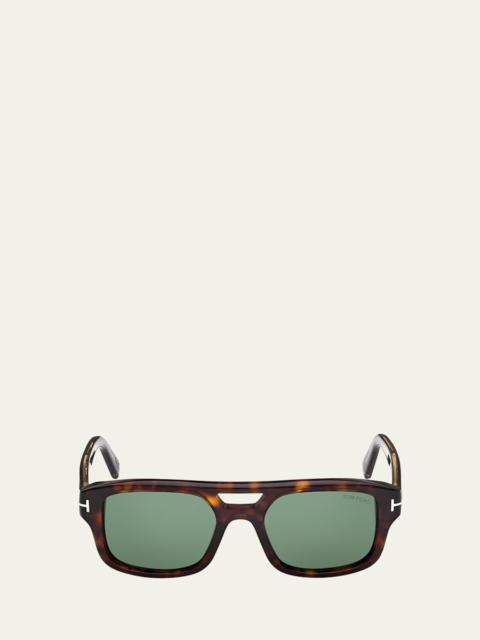 Men's 53mm Acetate Navigator Sunglasses