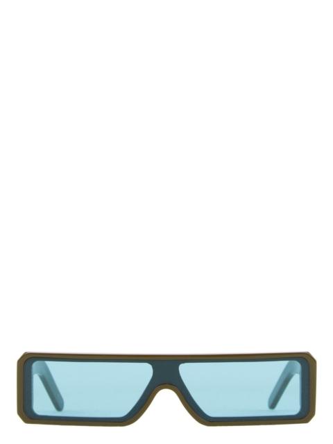 Rick Owens Gethshades Rectangular Shield Sunglasses in Olive Temple/Amazonite Lens at Nordstrom