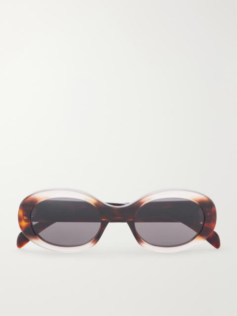 Triomphe Oval-frame Tortoiseshell Acetate Sunglasses