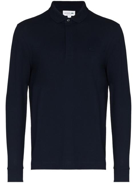 logo-embroidered long-sleeve polo shirt