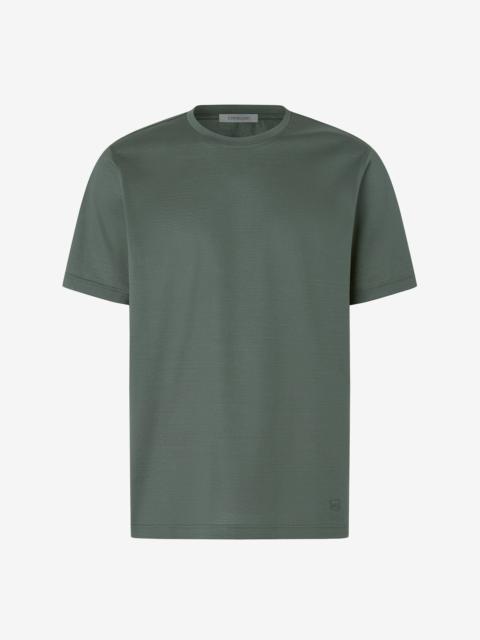 Green crew neck pure cotton t-shirt