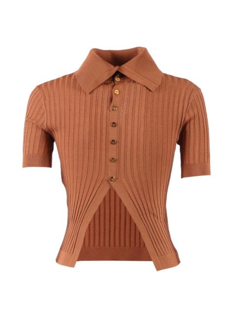 ribbed roll-neck top