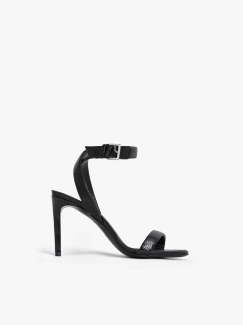 CHAIN SANDALS IN PATENT CALFSKIN