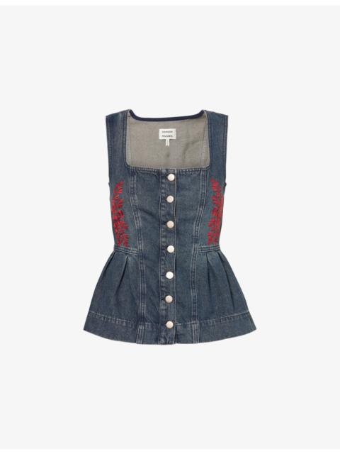 Mitzie Embroidered Denim Top
