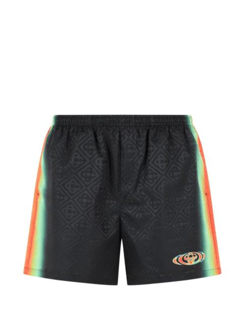 monogram tonal-pattern swimming shorts
