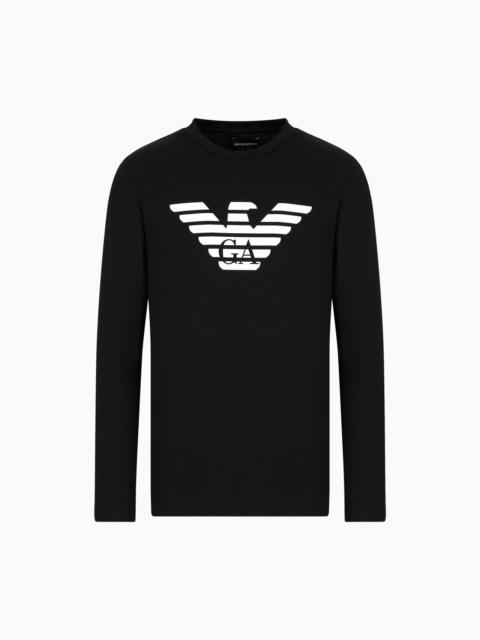 Pima-jersey jumper with printed logo