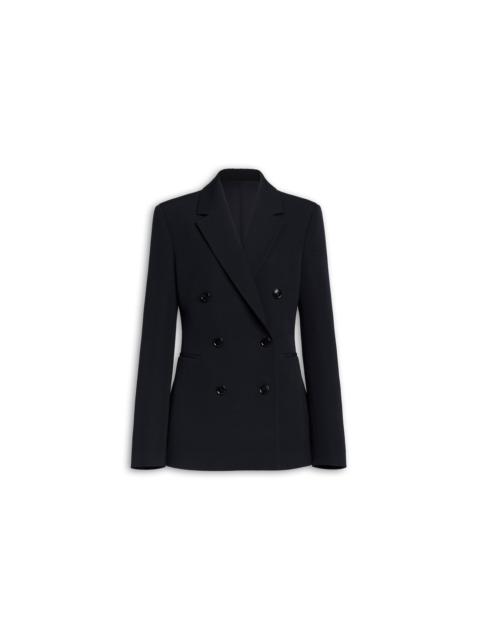 WOOL CREPE CINCHED BLAZER