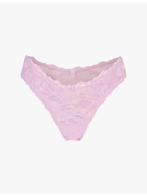 Dipped Stretch-Lace Thong