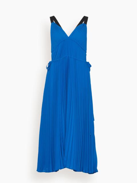Broomstick Pleated Tank Dress in Cerulean