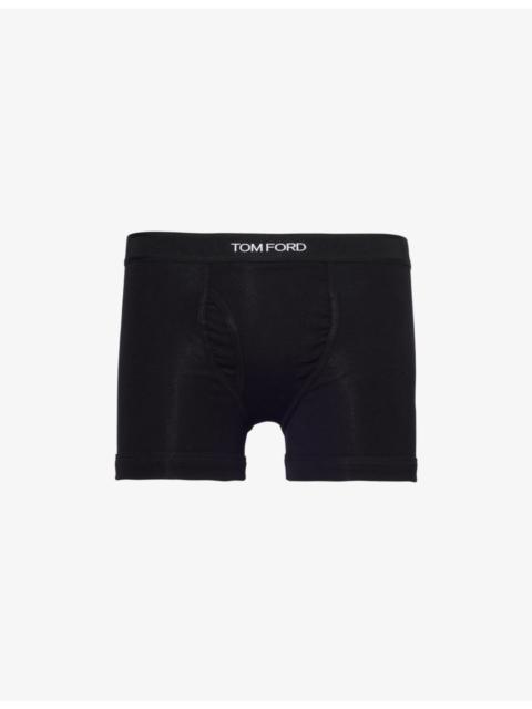Logo-embroidered cotton-blend jersey boxers