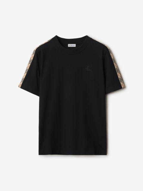 Check Trim Cotton T-shirt