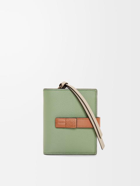 Compact zip wallet in soft grained calfskin