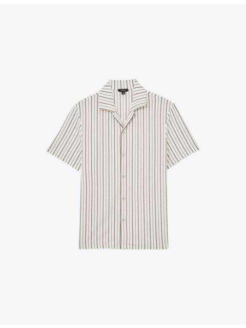 Percy Cuban-Collar Stretch Cotton-Blend Shirt