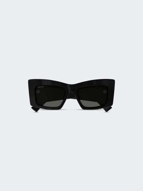 Square Frame Sunglasses Shiny Black