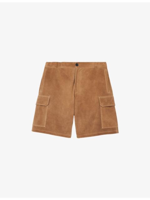 Straight-Leg Four-Pocket Suede Shorts