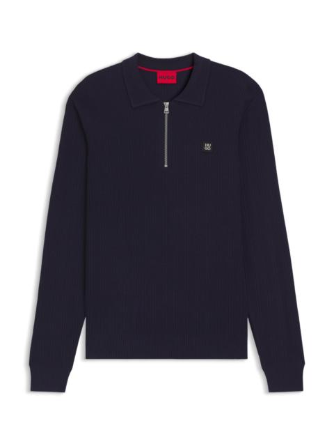 STACKED-LOGO SWEATER WITH ZIP COLLAR