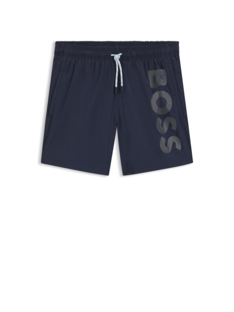 SWIM SHORTS WITH VERTICAL LOGO PRINT