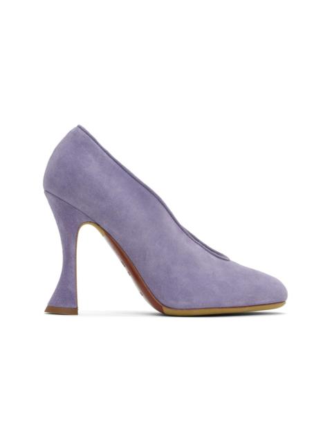 Purple Duck Suede Heels