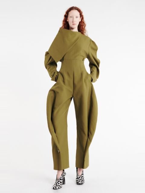HIGH RISE ROUNDED PANT KHAKI GREEN