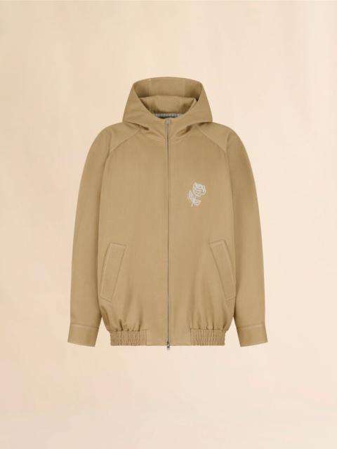 BROWN DRILL BOMBER JACKET