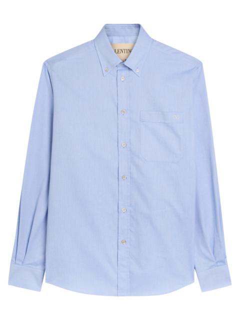 Valentino Garavani Logo-embroidered Cotton Oxford Shirt