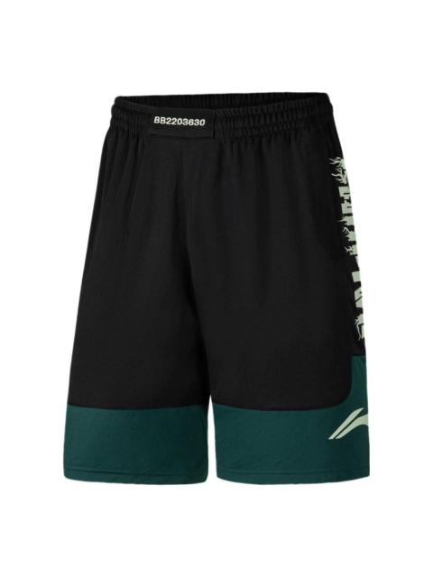 Li-Ning BadFive Logo Basketball Shorts 'Black Teal' AAPS031-12