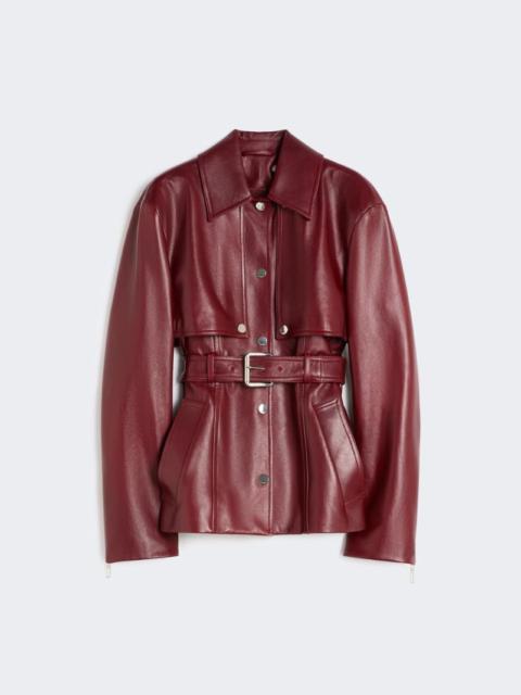Nappa leather two-piece jacket - bordeaux