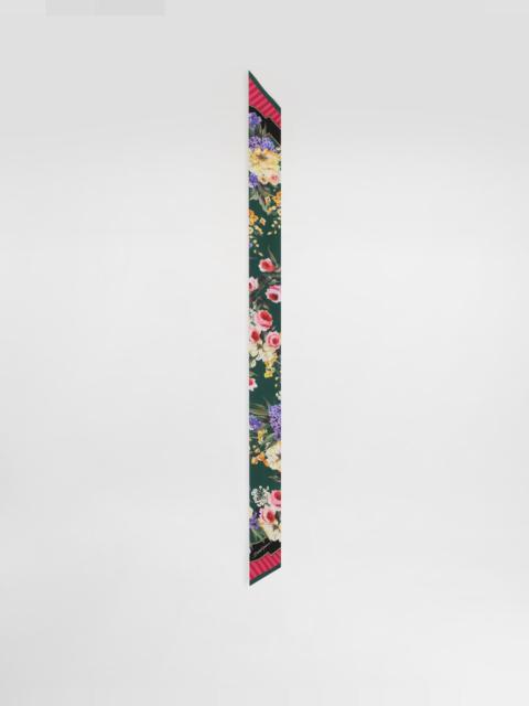 Garden-print twill headscarf (6 x 100)