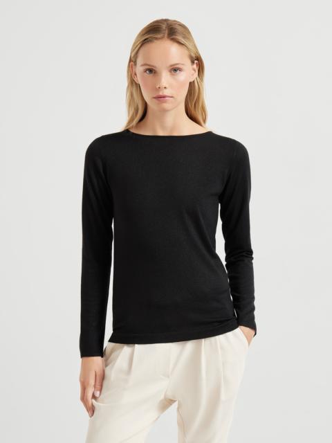 Cashmere and silk sparkling lightweight sweater