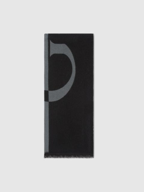 Wool scarf with Gucci logo