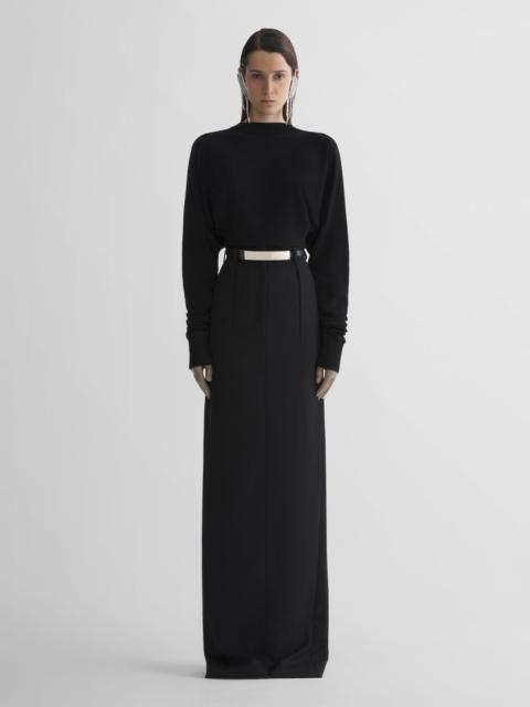black tailored long skirt