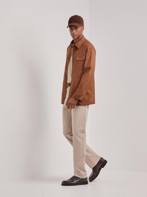 CANALI NUVOLA BURNT BROWN OVERSHIRT IN TECHNICAL FABRIC WITH MEMBRANE