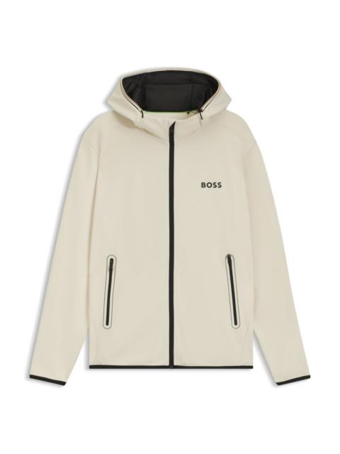 ACTIVE STRETCH-GABARDINE ZIP-UP HOODIE WITH THERMOREGULATING TECHNOLOGY