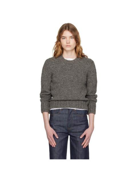 Gray Short Round Neck Sweater