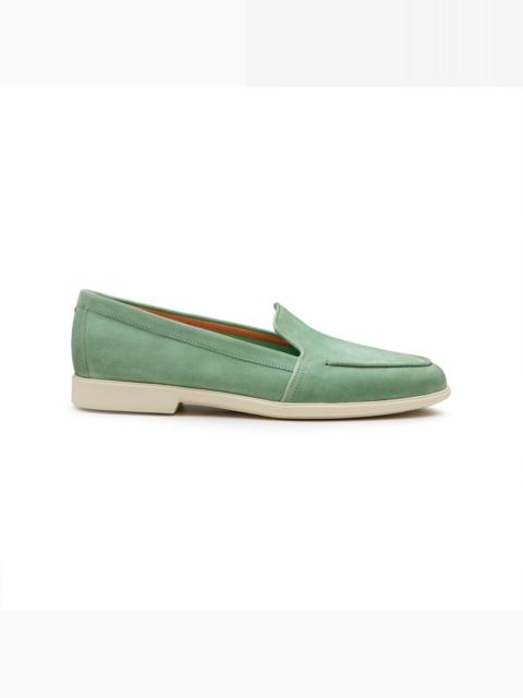 Women's green suede loafer