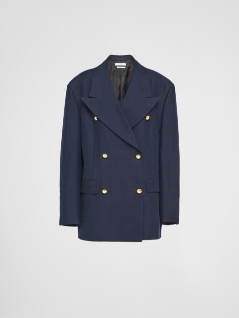 Double-breasted cotton satin jacket