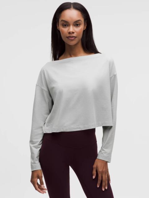 Softy Suedey Relaxed Boatneck Long-Sleeve Shirt