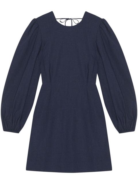 long-sleeved open-back minidress