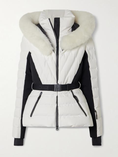 Elita Hooded Belted Quilted Down Ski Jacket
