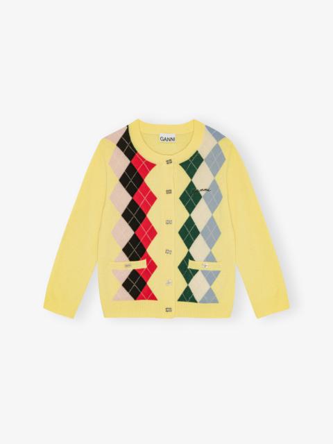 YELLOW CHECK CARDIGAN