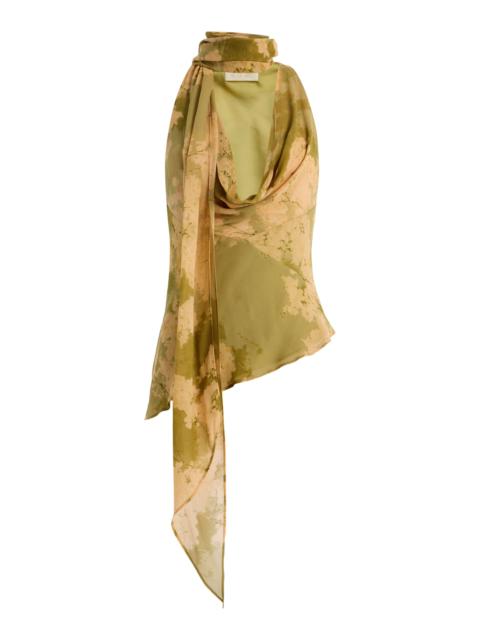 Exclusive Diosa Cowl-Neck Georgette Scarf Top multi