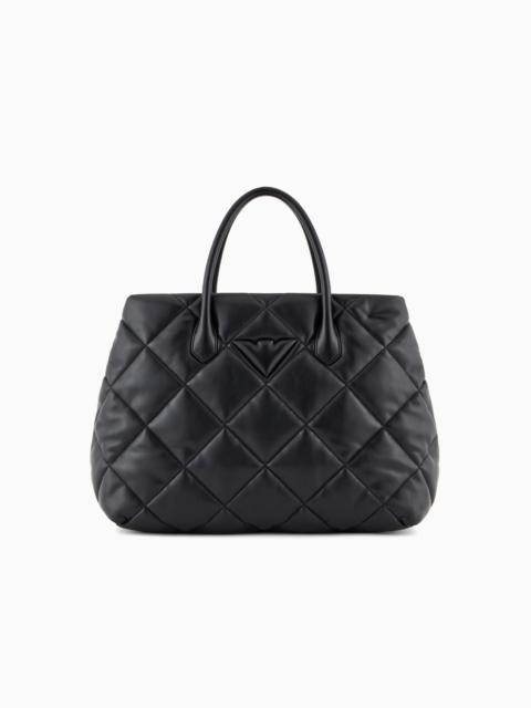 QUILTED NAPPA LEATHER-EFFECT LARGE HANDBAG