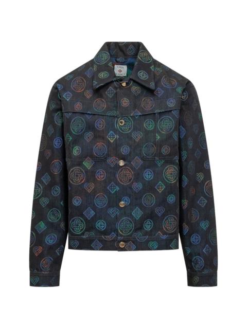 printed heatmap denim jacket