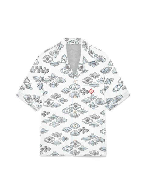Jacquard Motif Short Sleeve Shirt | Casablanca Paris