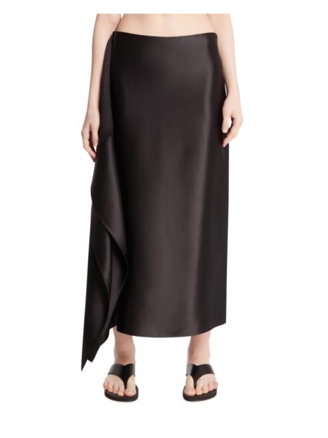 Black Draped Silk Skirt