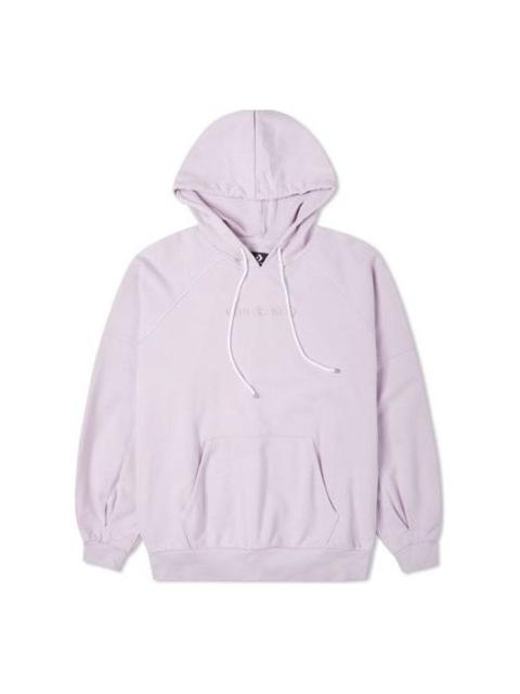 (WMNS) Converse Logo Embroidery Knitting Hoodie Purple 10023945-A03